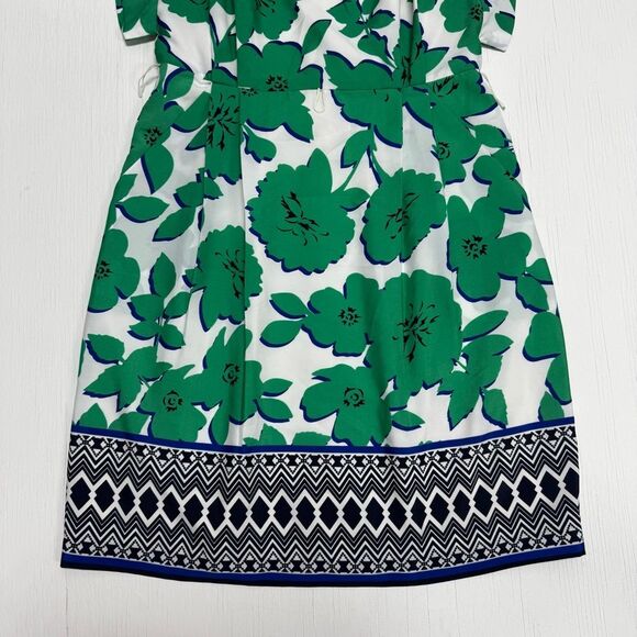 Eliza J Short Sleeve Floral Green Dress Size 4 - Picture 2 of 10